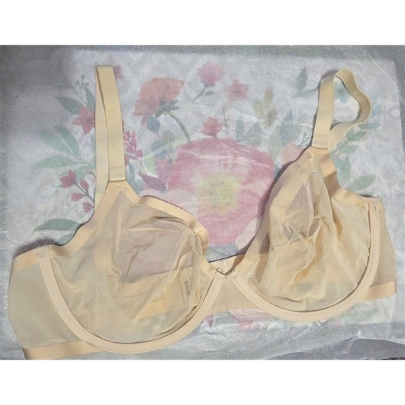 NWOTD CUUP 36F The Plunge Mesh Ivory Sheer Underwire Bra 126410 - Picture 3 of 6